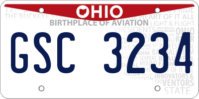 OH license plate GSC3234