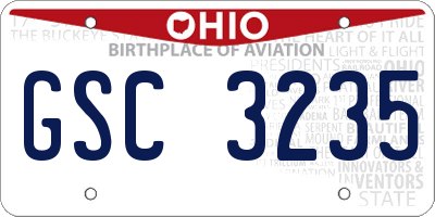 OH license plate GSC3235