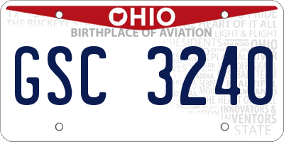 OH license plate GSC3240