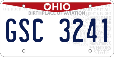 OH license plate GSC3241