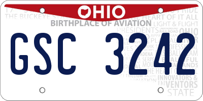 OH license plate GSC3242