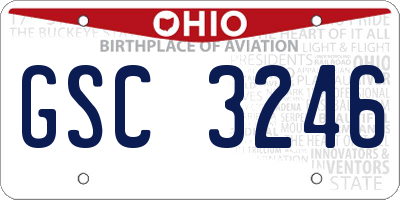 OH license plate GSC3246