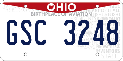 OH license plate GSC3248