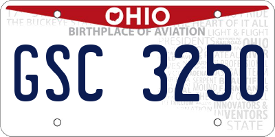 OH license plate GSC3250