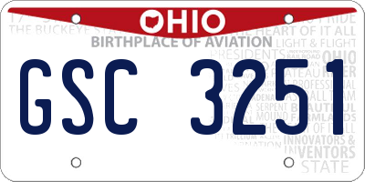 OH license plate GSC3251