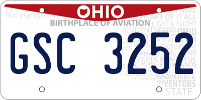 OH license plate GSC3252