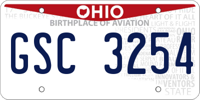 OH license plate GSC3254