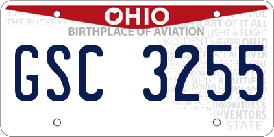 OH license plate GSC3255