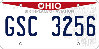 OH license plate GSC3256