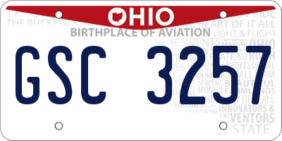 OH license plate GSC3257