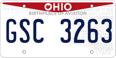 OH license plate GSC3263