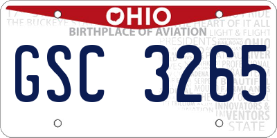 OH license plate GSC3265