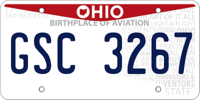 OH license plate GSC3267