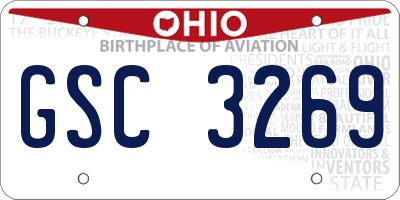 OH license plate GSC3269