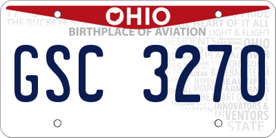 OH license plate GSC3270