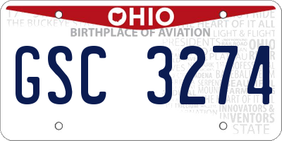 OH license plate GSC3274