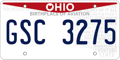 OH license plate GSC3275