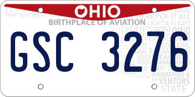 OH license plate GSC3276