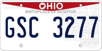 OH license plate GSC3277