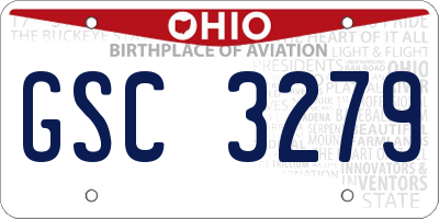 OH license plate GSC3279