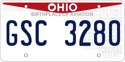 OH license plate GSC3280