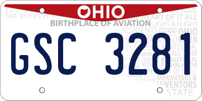 OH license plate GSC3281