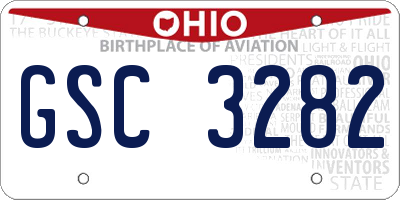 OH license plate GSC3282