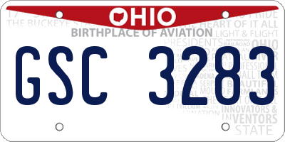 OH license plate GSC3283