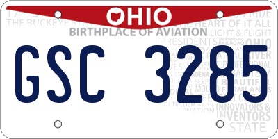 OH license plate GSC3285