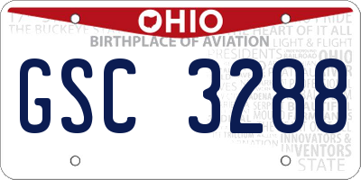 OH license plate GSC3288