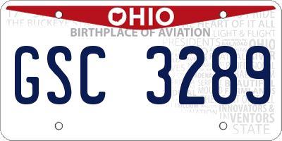 OH license plate GSC3289