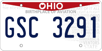 OH license plate GSC3291