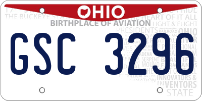 OH license plate GSC3296