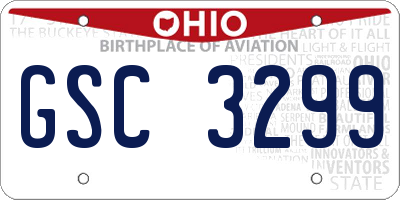 OH license plate GSC3299