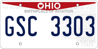 OH license plate GSC3303