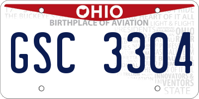 OH license plate GSC3304