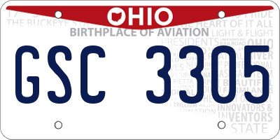 OH license plate GSC3305