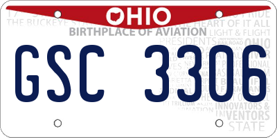 OH license plate GSC3306