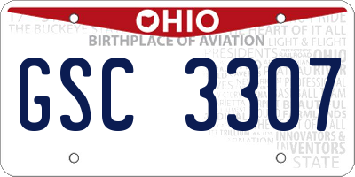 OH license plate GSC3307