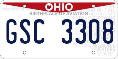 OH license plate GSC3308