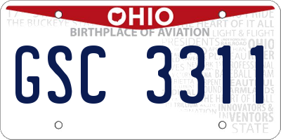 OH license plate GSC3311