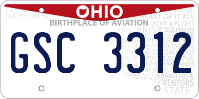 OH license plate GSC3312