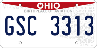 OH license plate GSC3313