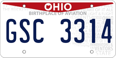 OH license plate GSC3314