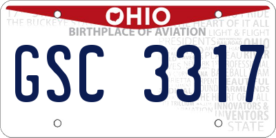 OH license plate GSC3317