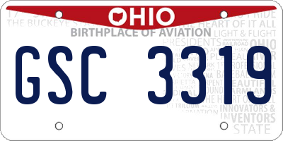 OH license plate GSC3319