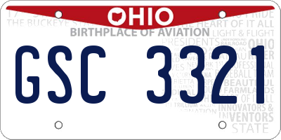 OH license plate GSC3321