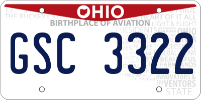 OH license plate GSC3322