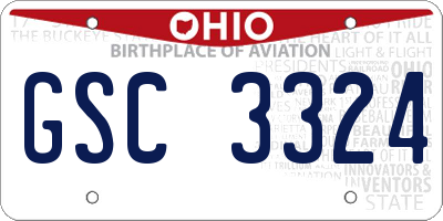 OH license plate GSC3324