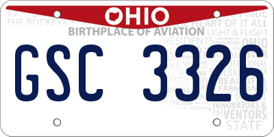 OH license plate GSC3326